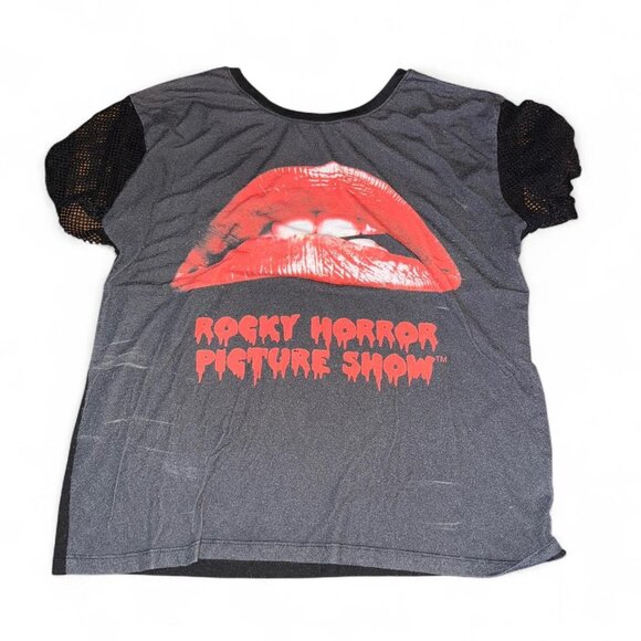 rocky horror picture show top with mesh backing and sleeves - Picture 1 of 4